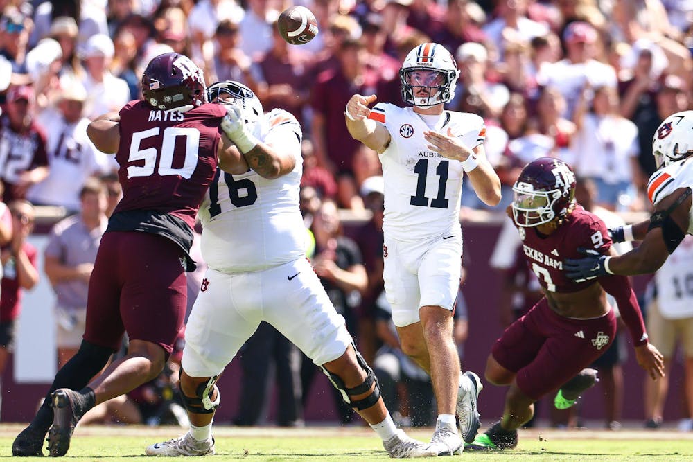 COLLEGE STATION, TX - SEPTEMBER 27 - Auburn quarterback Jackson Arnold (11) - Auburn Tigers vs. #9 Texas A&M Aggies at Kyle Field in College Station, TX on Saturday, Sept. 27, 2025.

Photo by David Gray/Auburn Tigers