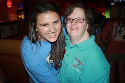 Swindle and her buddy, Ann, at the end of the year event at Shakey's. (Contributed)