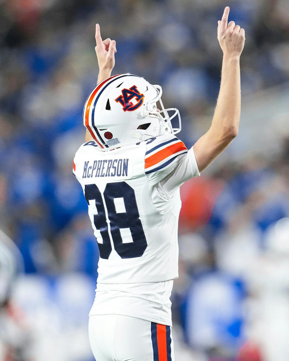 LEXINGTON, KY - OCTOBER 26 - Auburn Kicker Alex McPherson (38) during the game between the Auburn Tigers and the Kentucky Wildcats at Kroger Field in Lexington, KY on Saturday, Oct. 26, 2024.
Photo by Austin Perryman/Auburn Tigers