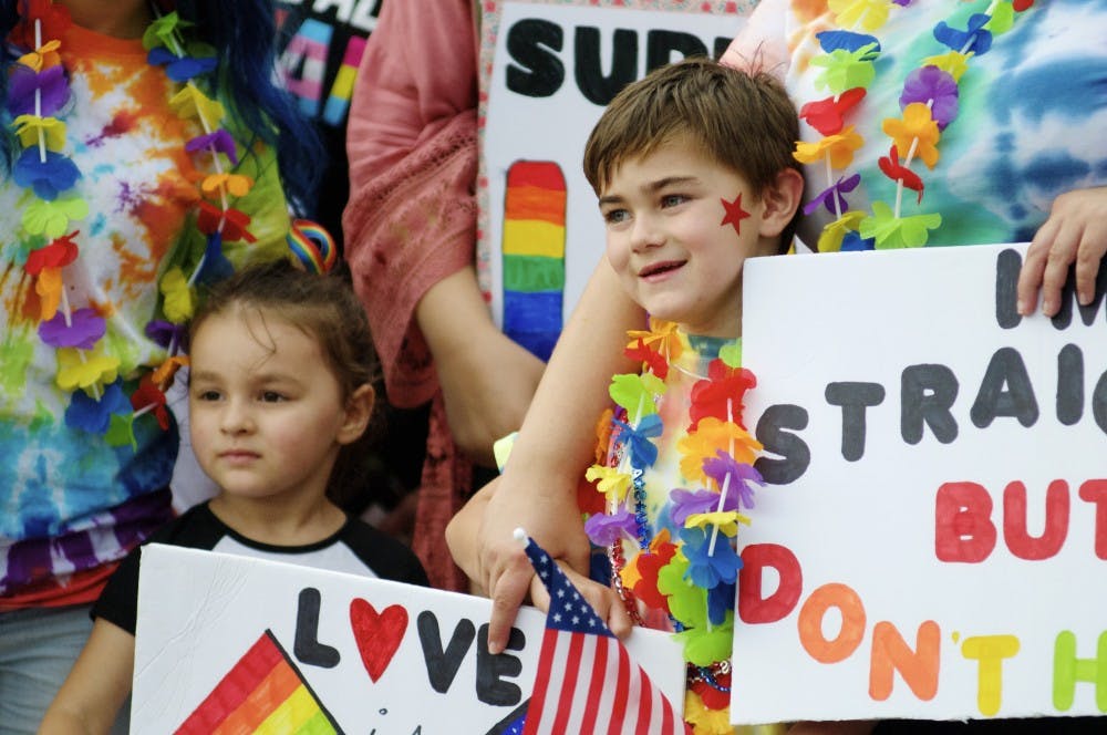 Members of the Auburn-Opelika community gather for Pride on the Plains on Friday, June 1, 2018 in Opelika, Ala.