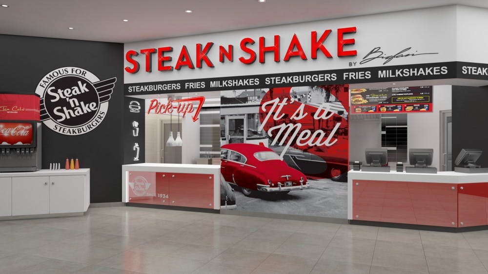 Design rendering of the Steak 'n Shake location on the second floor of the student center.&nbsp; 