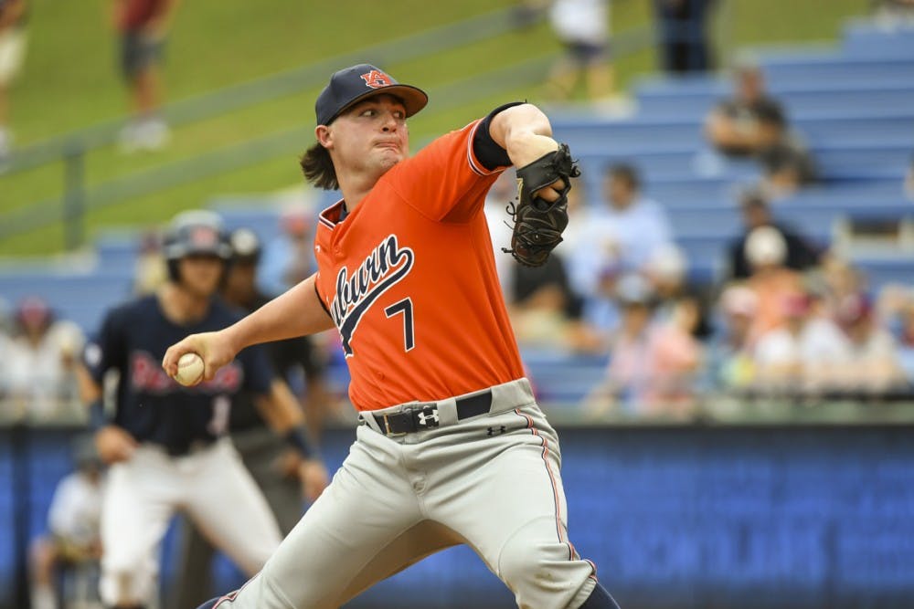 Tanner Burns (7)Auburn vs Ole Miss during the SEC Baseball Tournament on Wednesday, May 23, 2018, in Hoover, Ala. Photo: Wade Rackley /Auburn Athletics 
