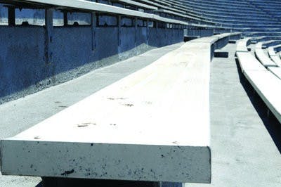 The bleachers inside Jordan-Hare Stadium await fans at Saturday's game against Utah State. (Christen Harned / ASSISTANT PHOTO EDITOR)