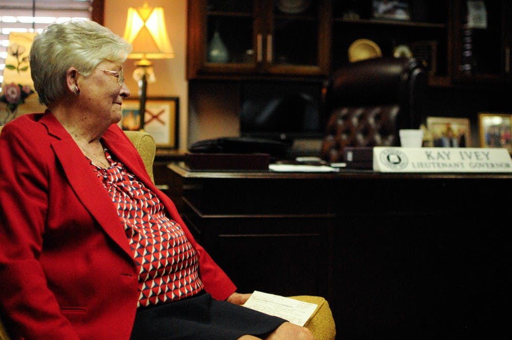 <p>Kay Ivey, Lieutenant Governor of Alabama, in her office in Montgomery, Ala. on Tuesday, April 12, 2016.</p>