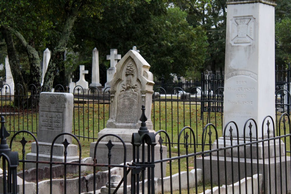 <p>Pine Hill Cemetery in the daytime during preparations for Pine Hill Cemetery Lantern Tour on Oct. 12, 2023.</p>