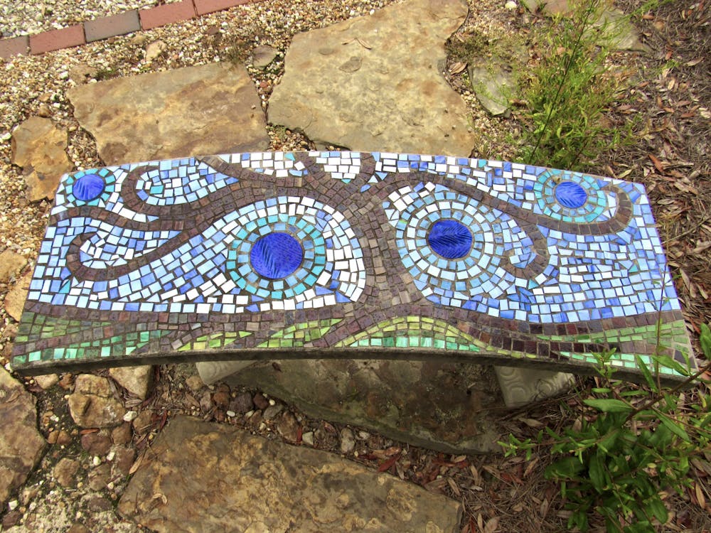 <p>Elementary and middle school students contributed design ideas for the mosaic benches.</p>