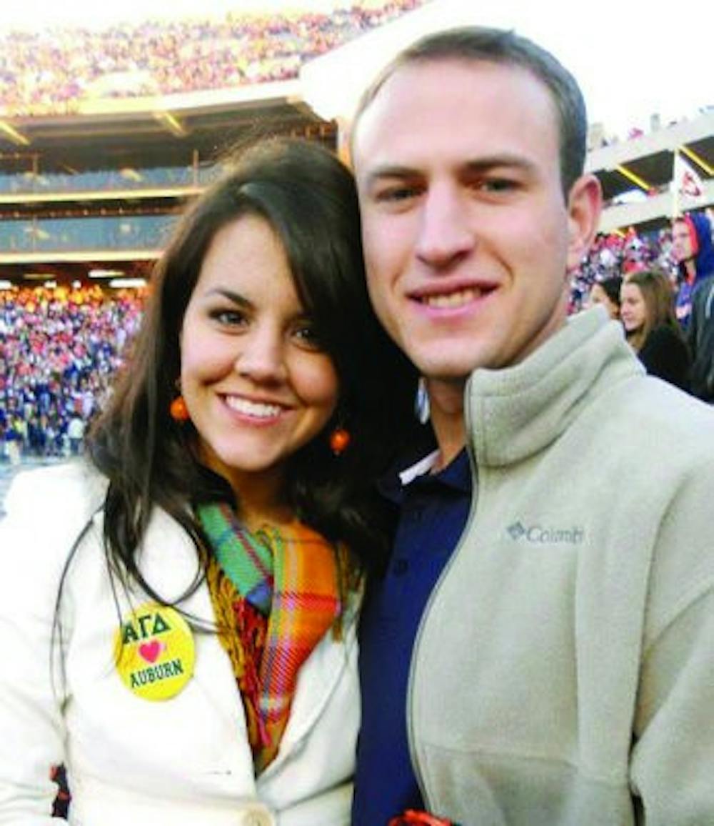 JP Dailey and Michelle Knowles, senior in communication disorders, continued to see each other after their first date at an Auburn football game in 2008. They are now engaged to be married. (CONTRIBUTED)