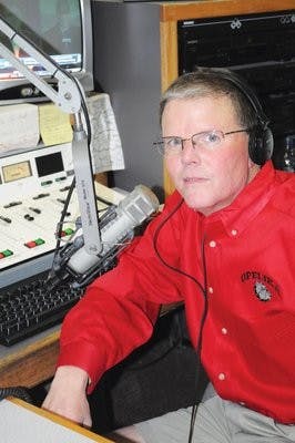 D. Mark Mitchell hosts "On the Mark," a weekday morning show that discusses local high school sports. (Christen Harned / Assistant Photo Editor)