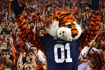 Aubie struts his stuff at the Auburn vs. Georgia football game in 2013