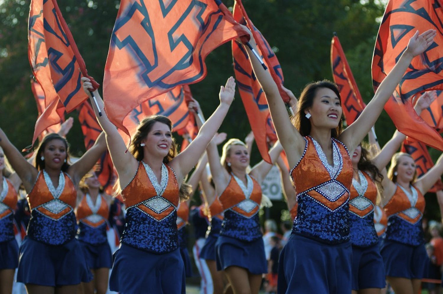 Auburn University Marching Band performs during the Homecoming Parade on Friday, Sept. 15, 2017 in Auburn, Ala.