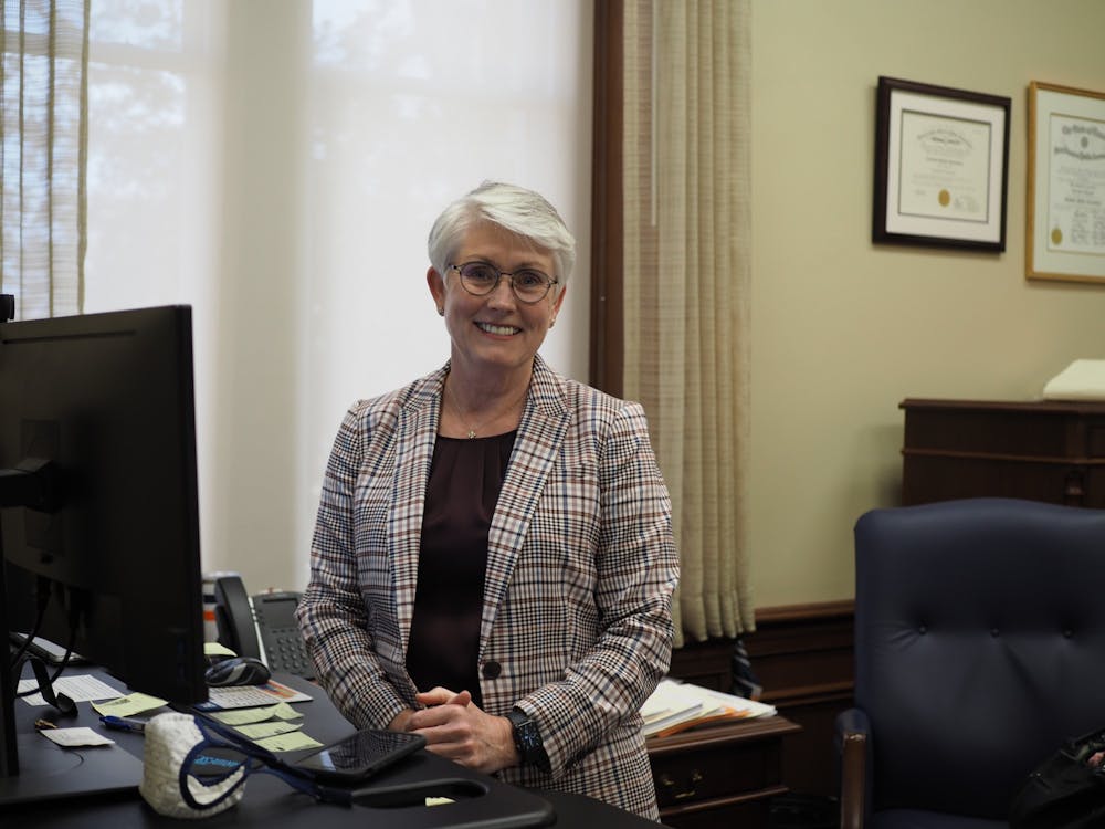 <p>Kelli Shomaker, Auburn University's chief financial officer, poses for a photo in her office in Samford Hall on March 15, 2021, in Auburn, Ala.</p>