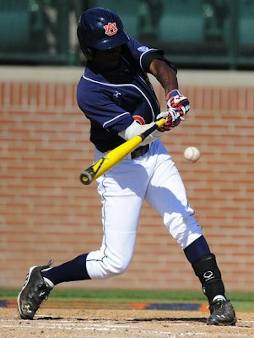 Anfernee Grier hits against Presbyterian. (Contributed by Zach Bland)