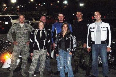 Left to right: Nicholas Conley, Talor Drinkard, Daniel Jordan, Jon Roberson, Ashley Mills, Brad Nordstrom and Steve Pritchard at first Bike Night at Buffalo Wild Wings.(Contributed by Ashley Mills)