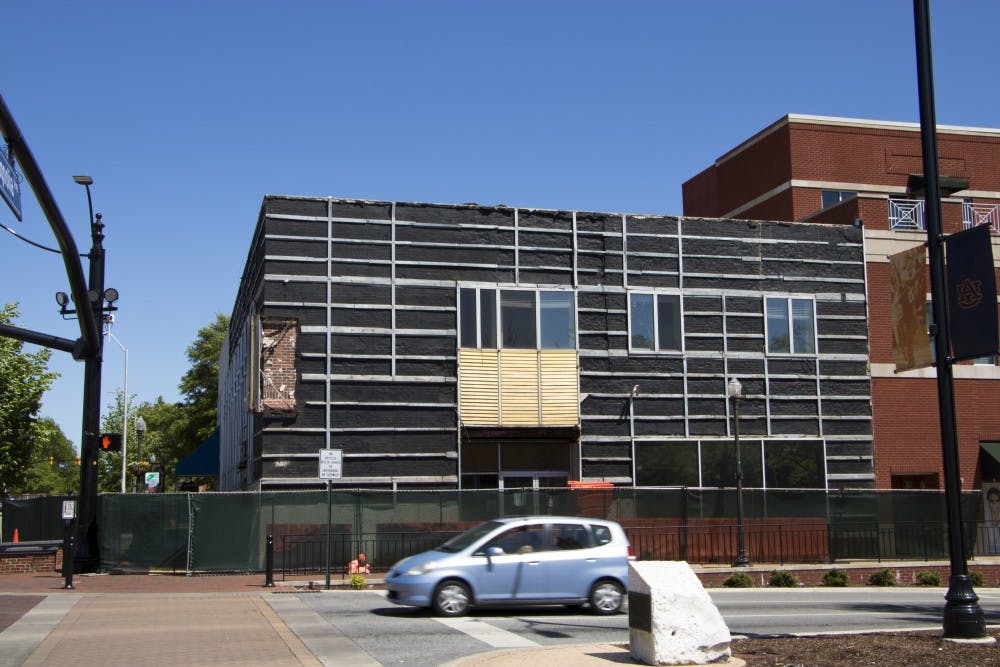 Construction underway at The Thomas Building on April 16, 2018, in downtown Auburn, Ala.