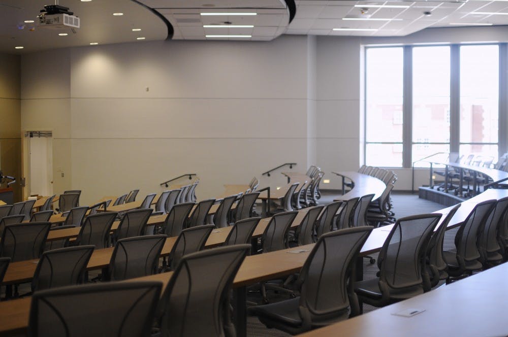 <p>A lecture hall in Mell Street Classroom Building on Wednesday, Aug. 16, 2017 in Auburn, Ala.</p>