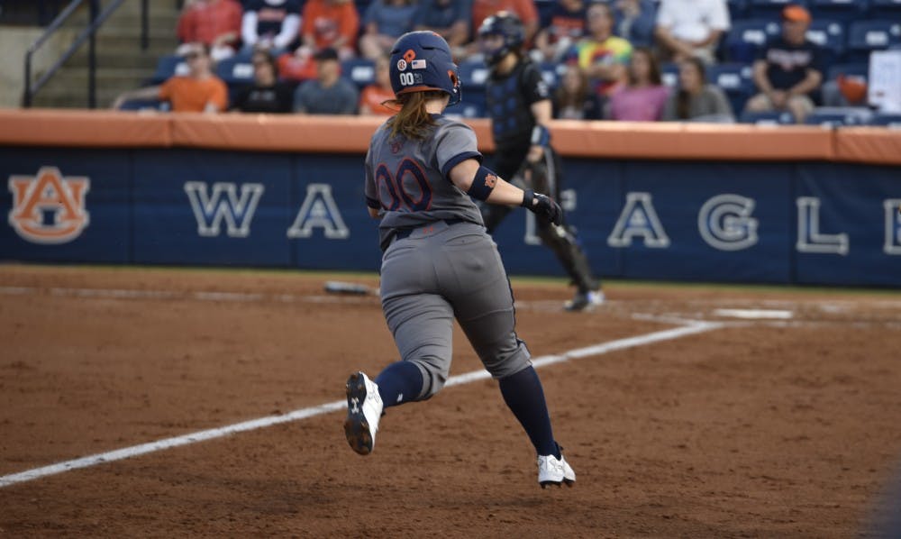 Auburn center Carlee Wallace (00) during Auburn Tigers Softball vs. Georgia State on Wednesday, April. 12, 2017, in Auburn, Ala.