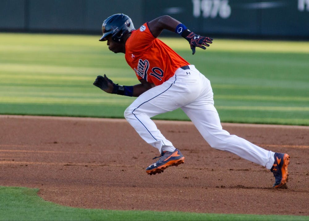 Anfernee Grier (10) during the Alabama State vs Auburn baseball game at Plainsman Park in Auburn, Ala., on Tuesday, March 23, 2016. Auburn defeated ASU 11-0.