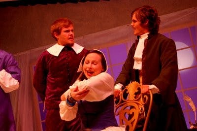 Theatre students perform David Hirson's comedy "La Bete" at the fall opening of Telfair Peet Theatre. (CONTRIBUTED)