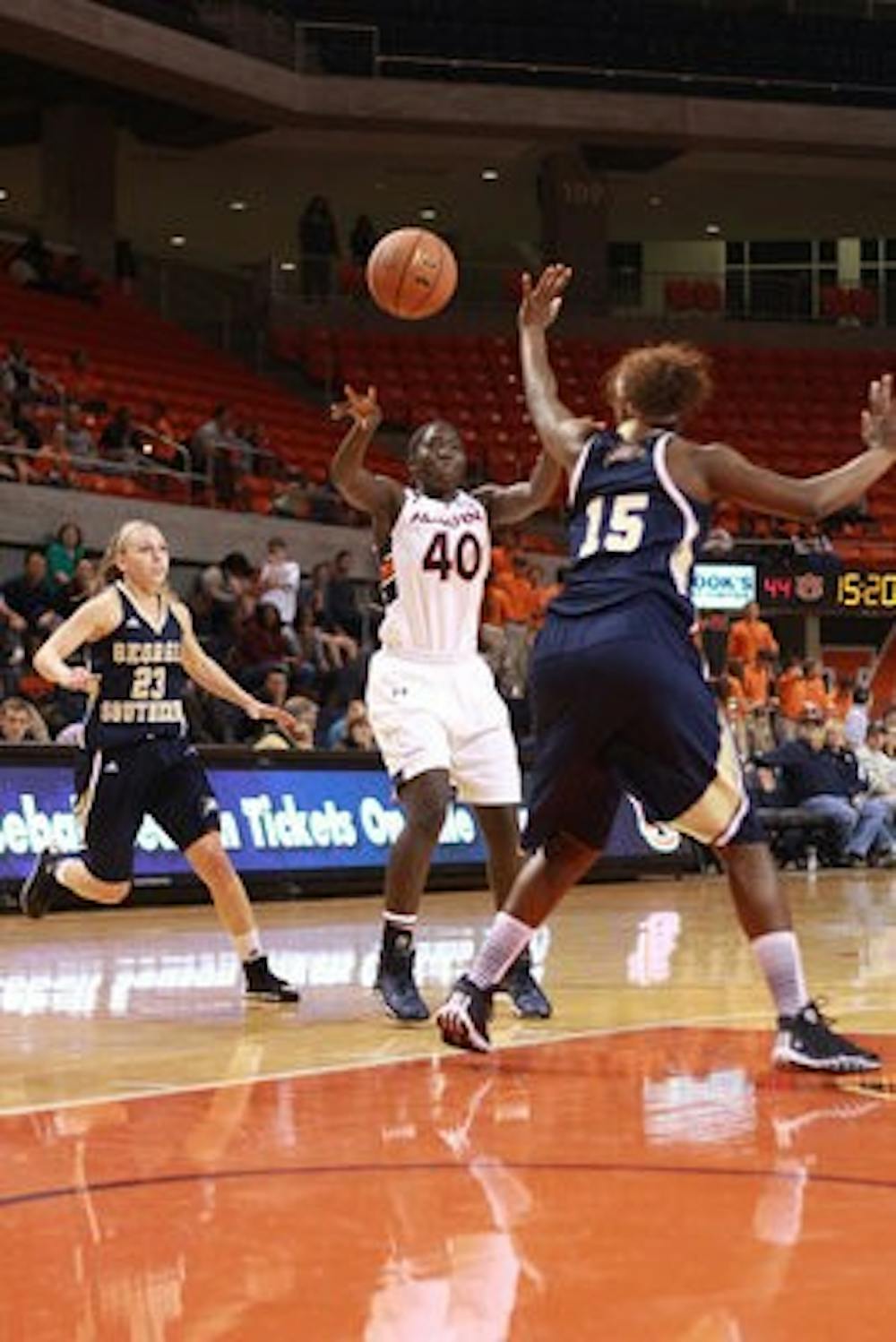 Sophomore Khady Dieng attempts a pass against Georgia Southern in 2013.