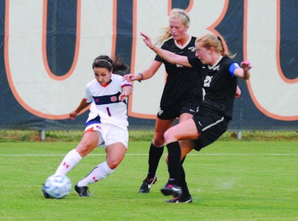 Ana Cate, junior midfielder, quickly changes direction of the ball against Vanderbilt Friday evening.