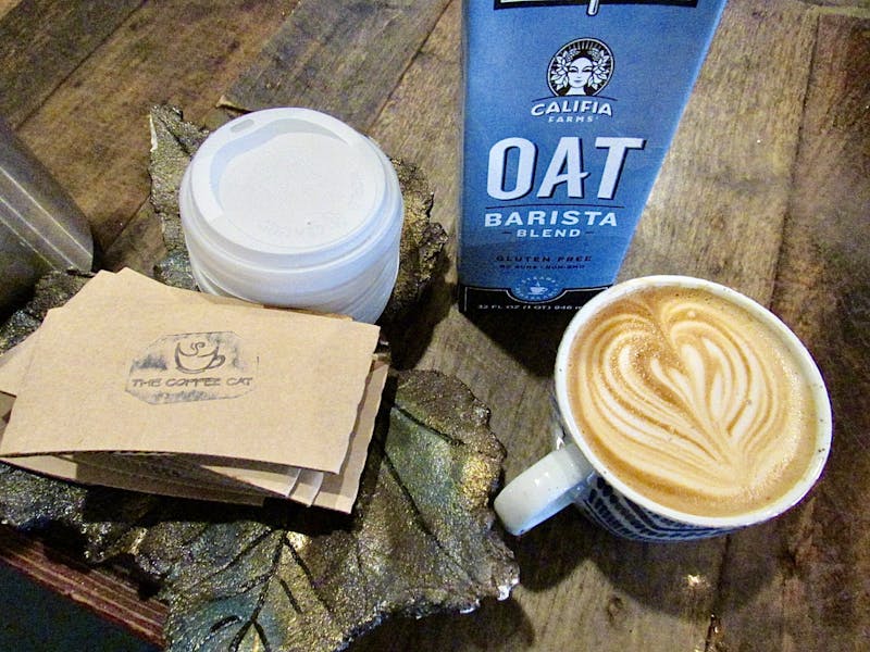 Oat milk has started to become more popular than almond milk for lattes.