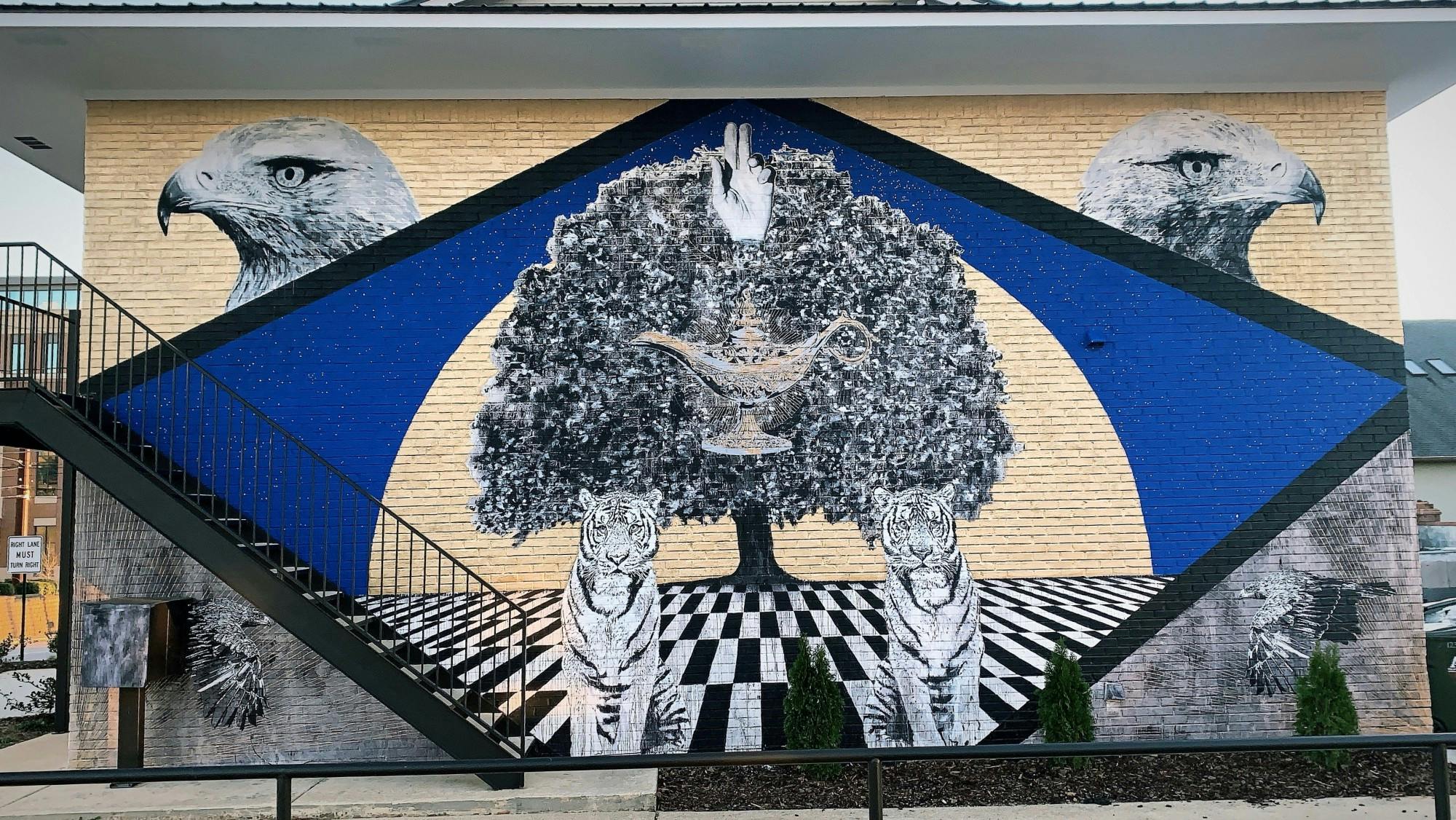 R.C. Hagans mural is located on 123 N. Donahue Drive in Auburn, Ala.&nbsp;