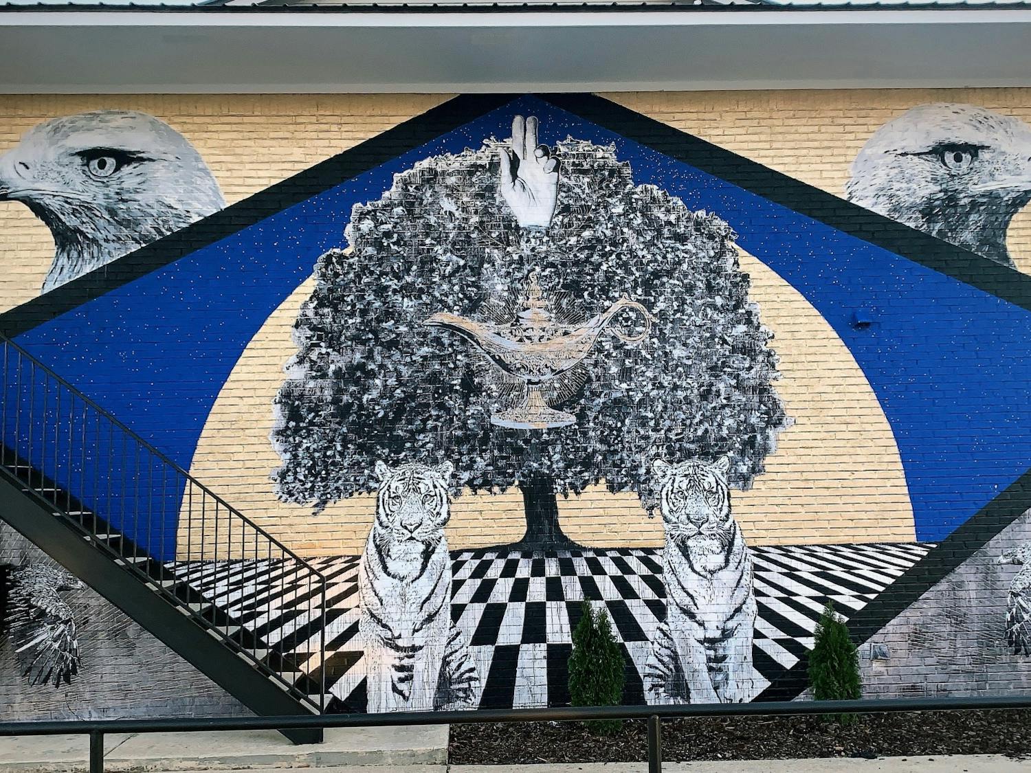 R.C. Hagans mural is located on 123 N. Donahue Drive in Auburn, Ala.&nbsp;