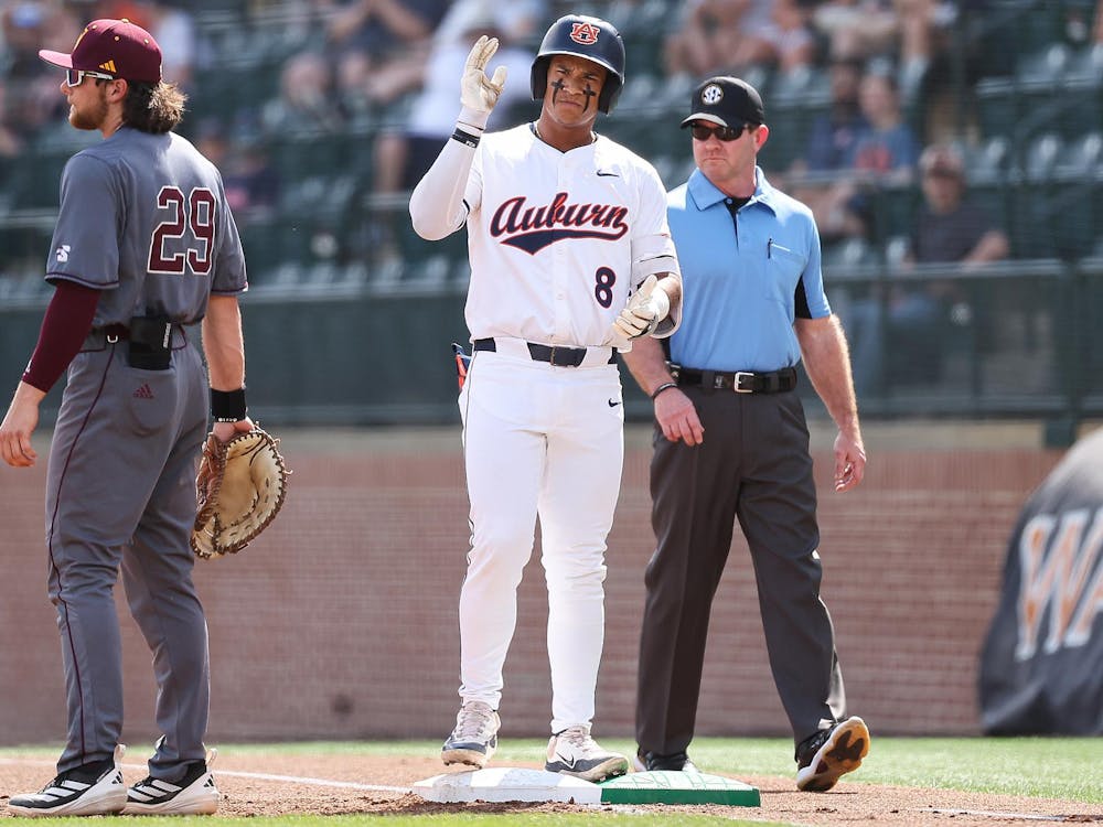 AUBURN, AL - MARCH 07 - Auburn's Eric Guevara (8) - #6 Auburn Tigers vs. Winthrop Eagles at Plainsman Park in Auburn, AL on Saturday, March 7, 2026.
Photo by Zach Bland/Auburn Tigers