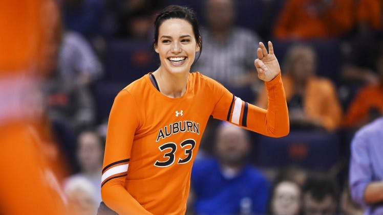 Macy Reece (33).
Auburn volleyball vs Ole Miss on Sunday, Nov. 6, 2016 in Auburn, Ala. 
Dakota Sumpter/Auburn Athletics
