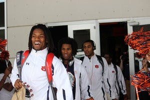 Fans lined up to see the Tigers leave Friday afternoon. (Emily Morris / ASSISTANT PHOTO EDITOR)