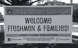 A dozen banners have been stolen in two years, and employees at the Career Center are getting tired of it. (Courtesy of Matthew Anspack)