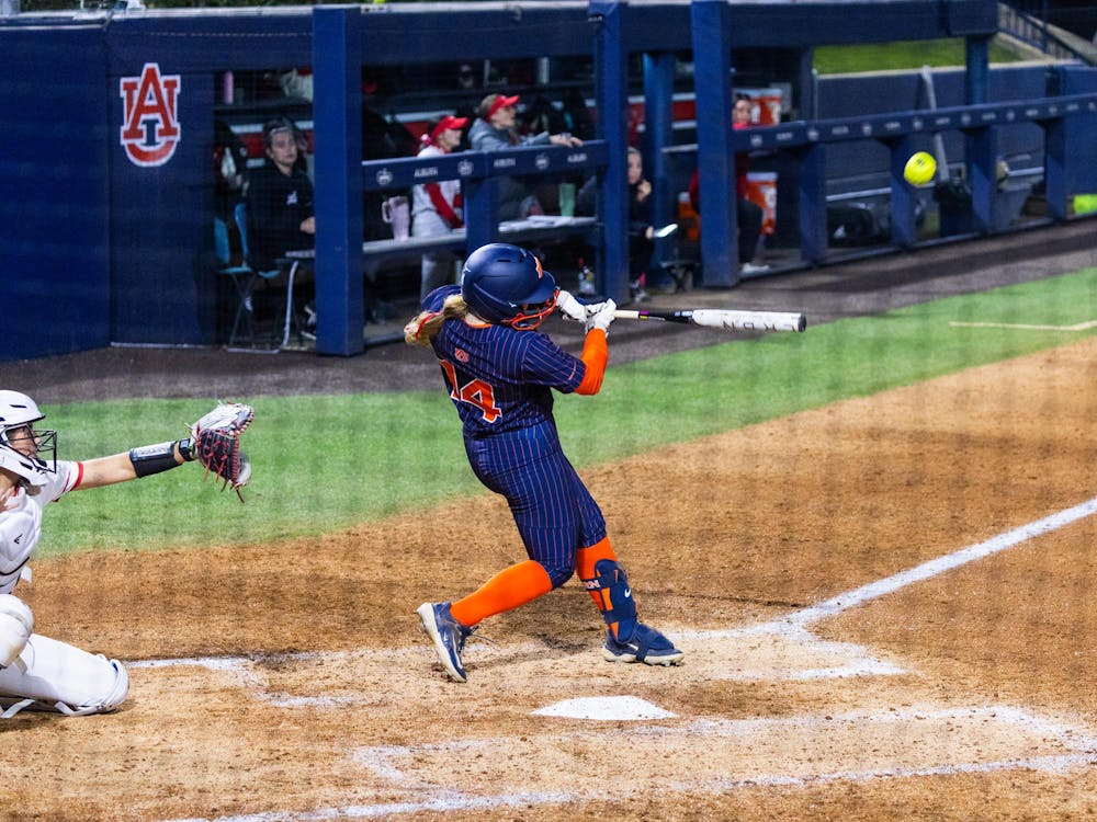 <p>AnnaLea Adams drives a home run out to left field vs Bradley on Feb. 14, 2026.</p>