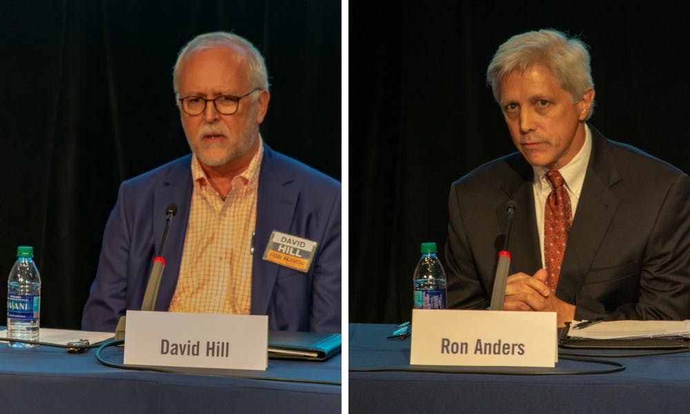 David Hill, left, and Ron Anders Jr., right, are in a runoff to be Auburn's next mayor.