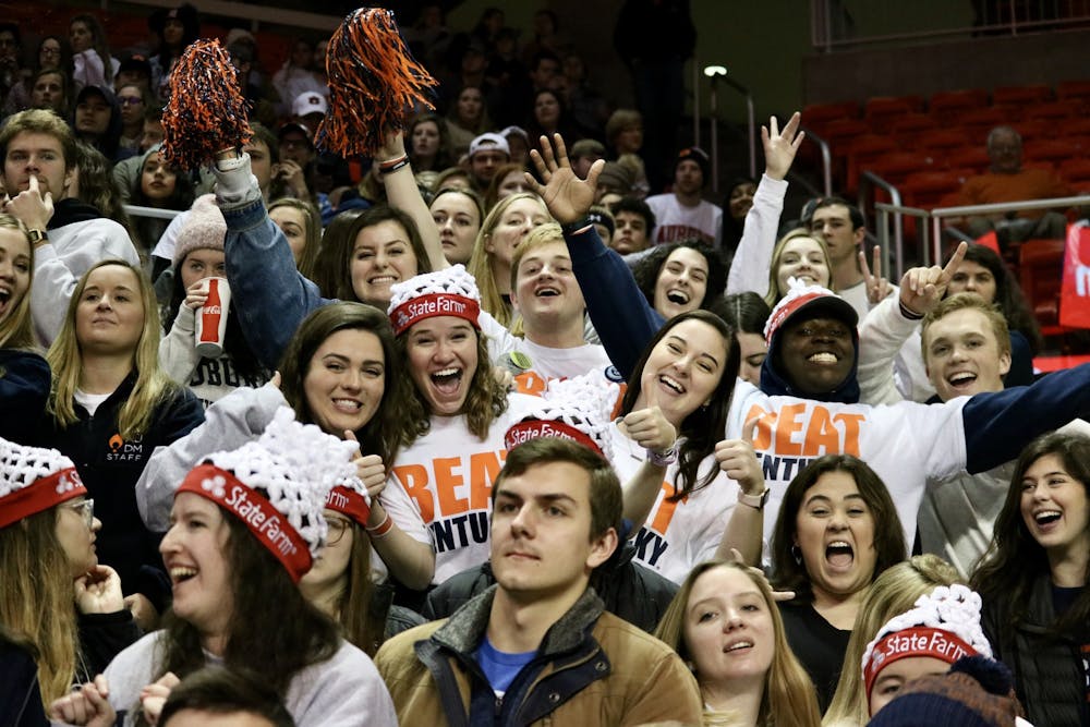 Auburn fans fill the arena during College Game Day on Saturday, Feb. 1, 2020, in Auburn, Ala. 