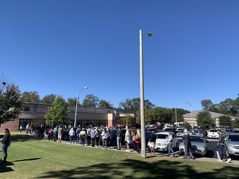 Voters say it took a little under an hour to reach the front of the line at Frank Brown Recreation Center.
