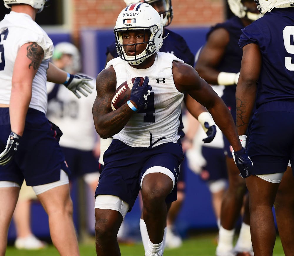 <p>Tank Bigsby (4)</p>
<p>AU FB 1st day of spring practice on Monday, March 15, 2021 in Auburn, Ala.</p>
<p>Todd Van Emst/AU Athletics</p>