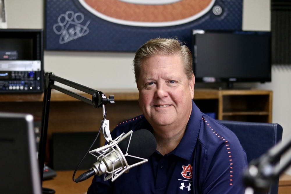 Andy Burcham as the new Voice of the Auburn Tigers in the studio on Sept. 3, 2019, in Auburn, Ala. 