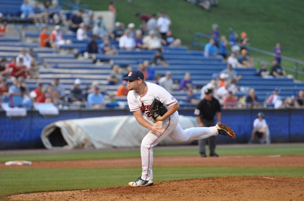 Cody Greenhill pitches during Auburn Baseball vs. Ole Miss on Friday,May. 25, 2018 in Hoover, Ala.