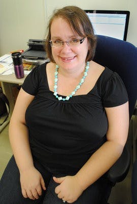 Sunny Stalter, professor of English, walked away from Jeopardy with $36,200. (Maria Iampietro / PHOTO EDITOR)