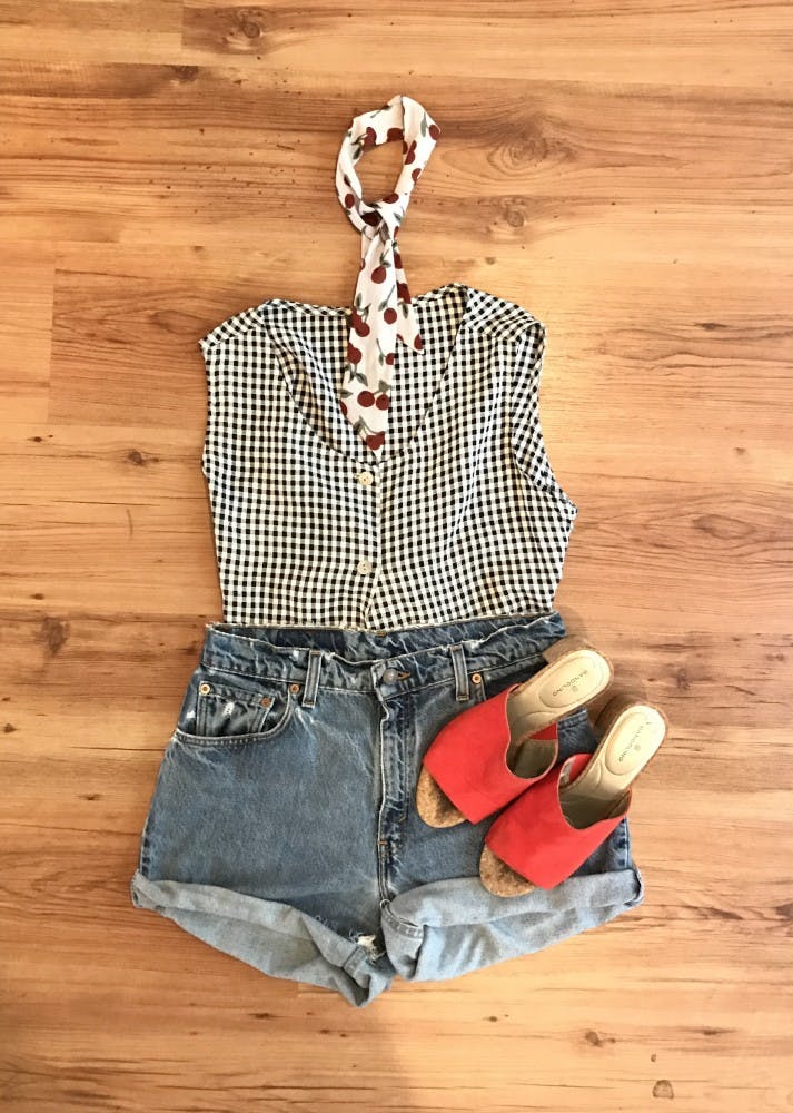 Not thrifted: shoes and neck scarf