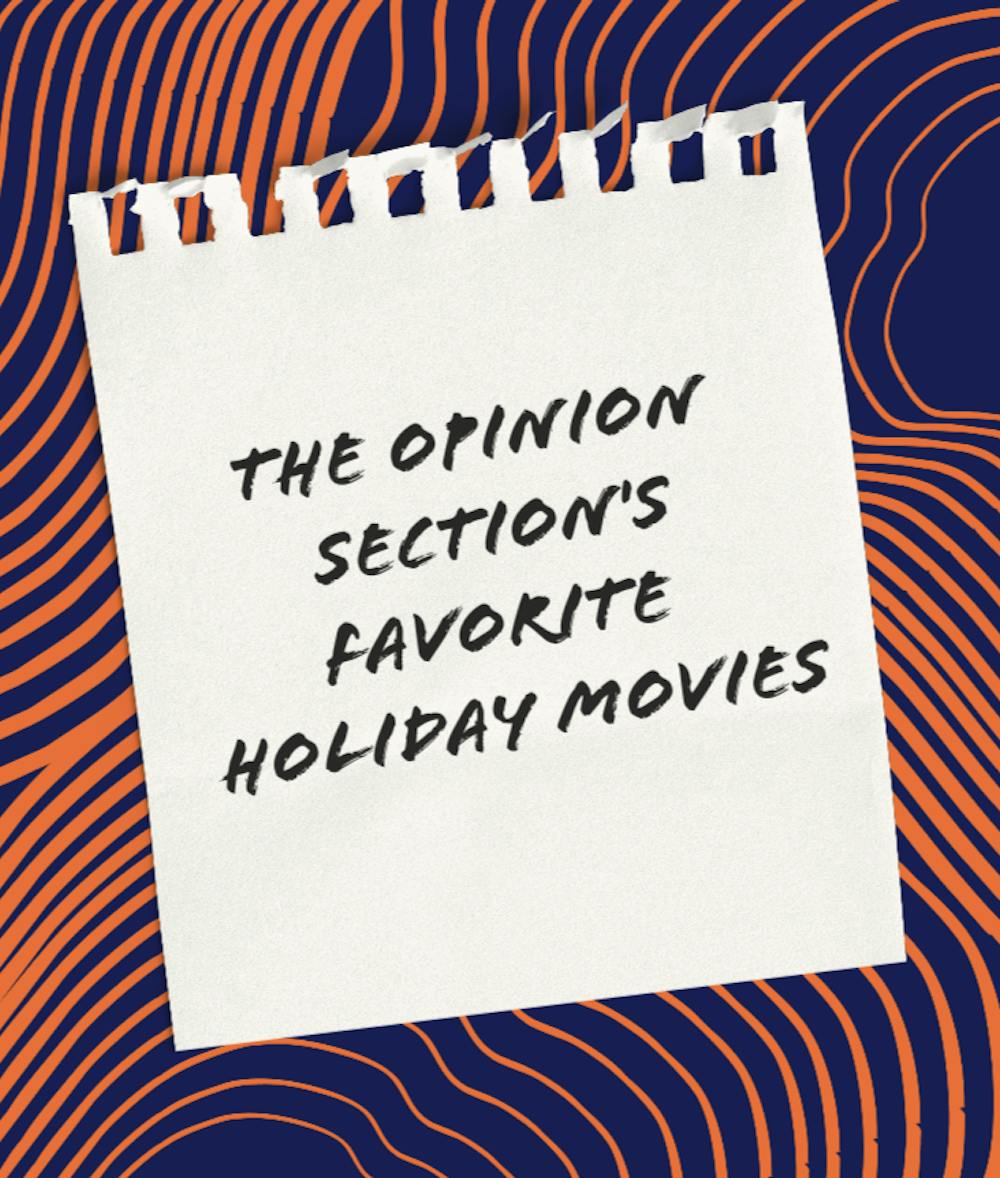 The Opinion Section's favorite holiday movies graphic composed by Sami Grace Donnelly using Adobe Express. 