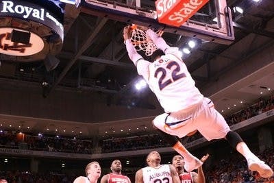 Senior forward Kenny Gabriel is the first Auburn basketball player to be selected for a post-season dunk contest. The contest will be Thursday night after the NIT Championship. (Rebecca Croomes / PHOTO EDITOR)