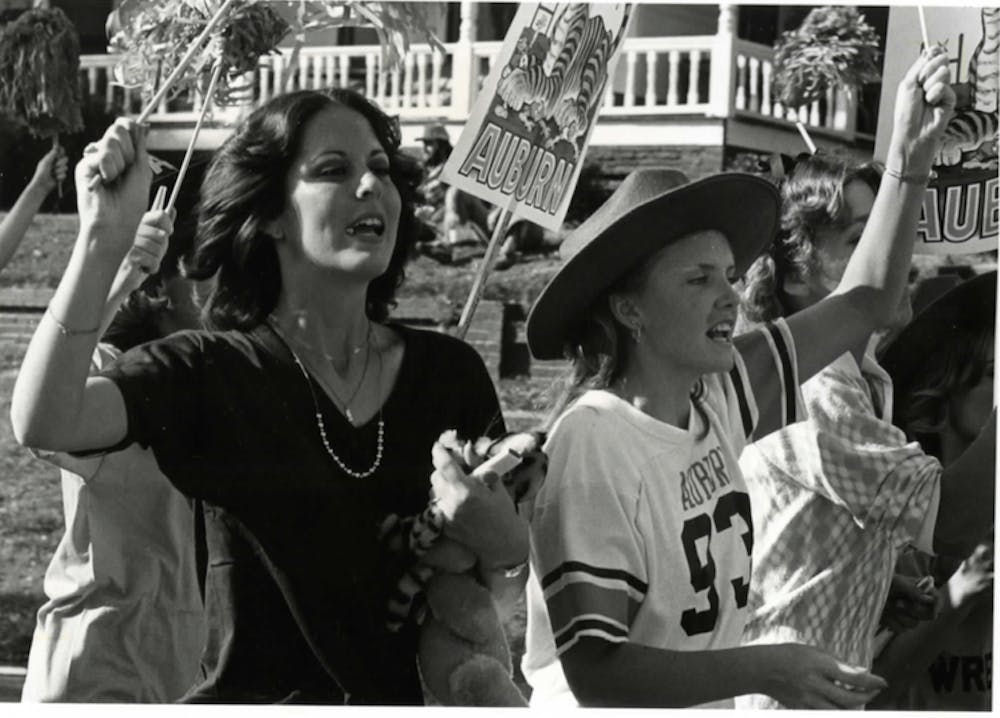 <p>Women celebrate Auburn gameday in 1980.</p>