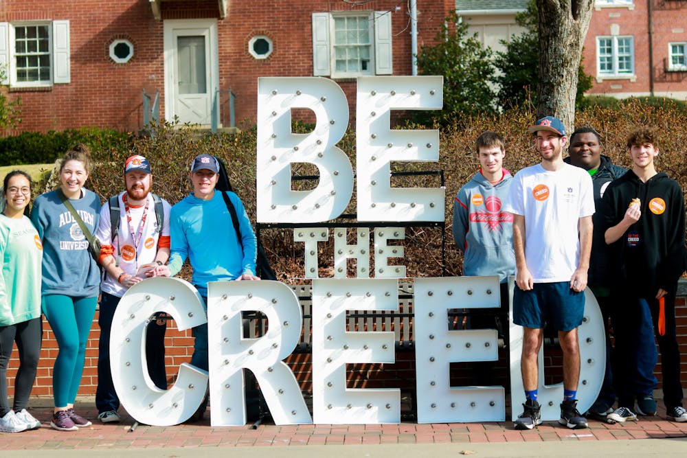 Students celebrate Auburn's annual Creed Day.