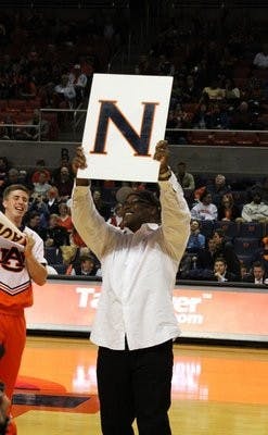 Bo Jackson made a special appearance at the Auburn/Vanderbilt basketball game in the Auburn Arena Saturday, March 2 and helped fire up the crowd. (KATHERINE MCCAHEY / ASSISTANT PHOTO EDITOR)