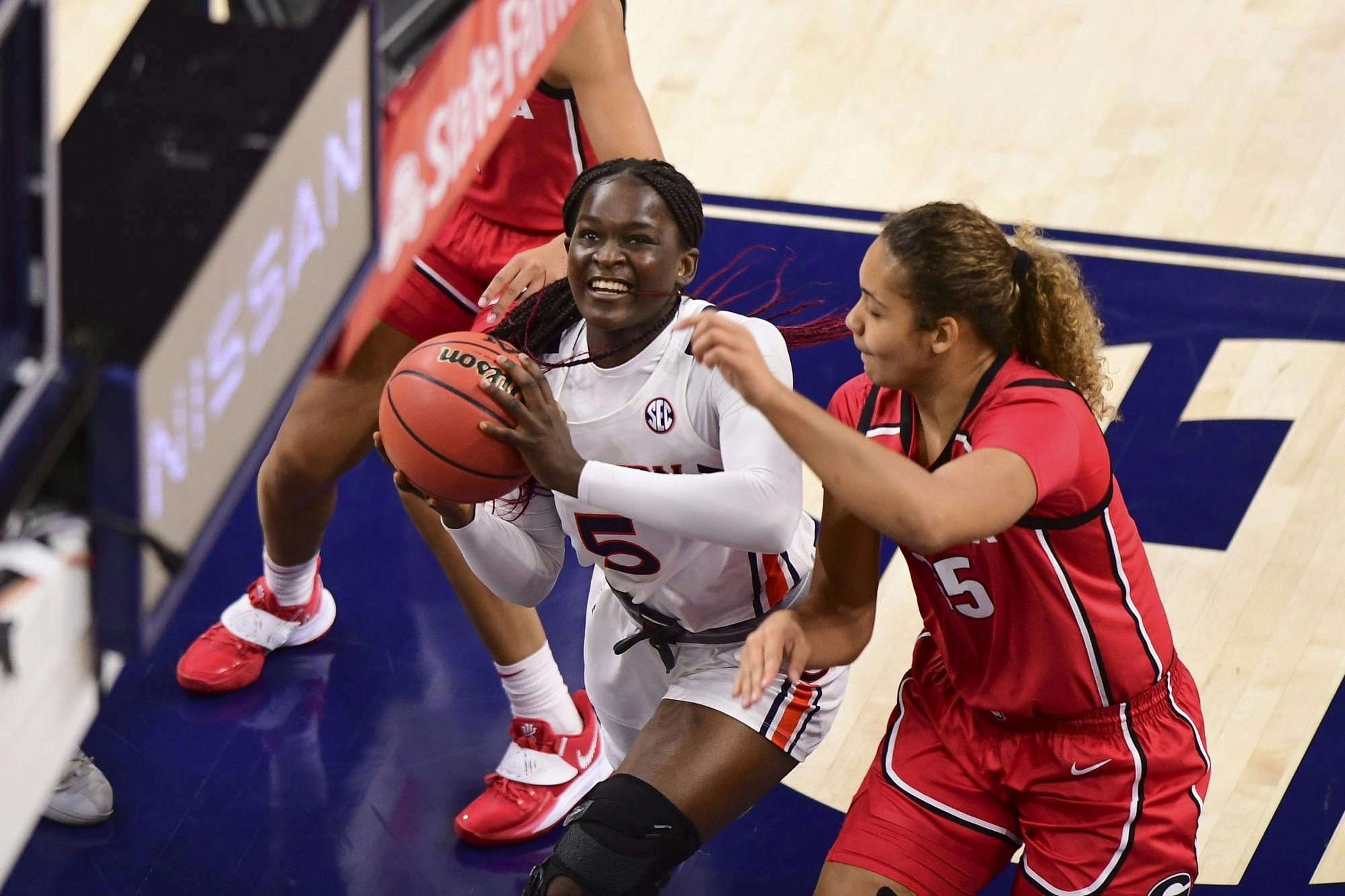 Aicha Coulibaly and Javyn Nicholson wbb aub vs uga 20210103 SL1_3222 edited.JPG
