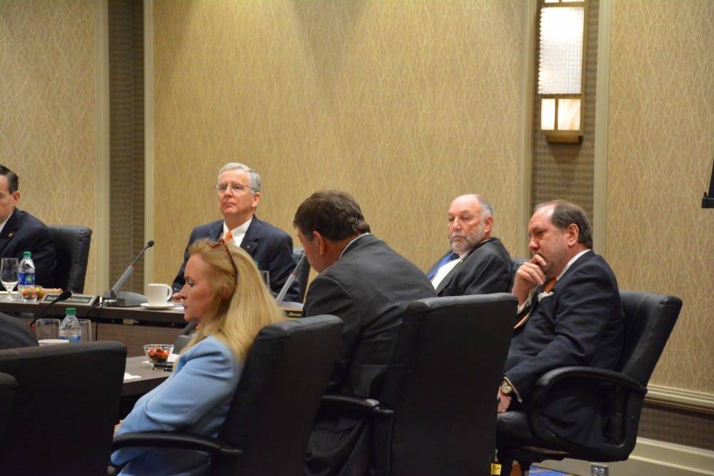 <p>Board of trustees meet on April 12, 2019, in the Hotel at Auburn.</p>