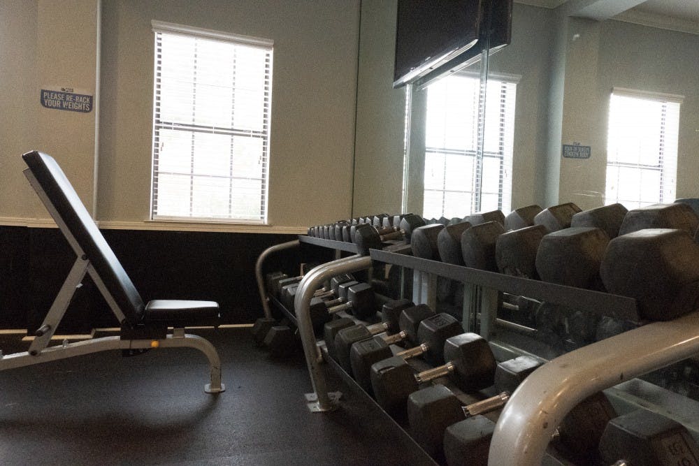 Weights in the Aspen Heights Weight room