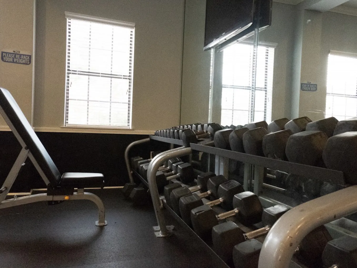 Weights in the Aspen Heights Weight room