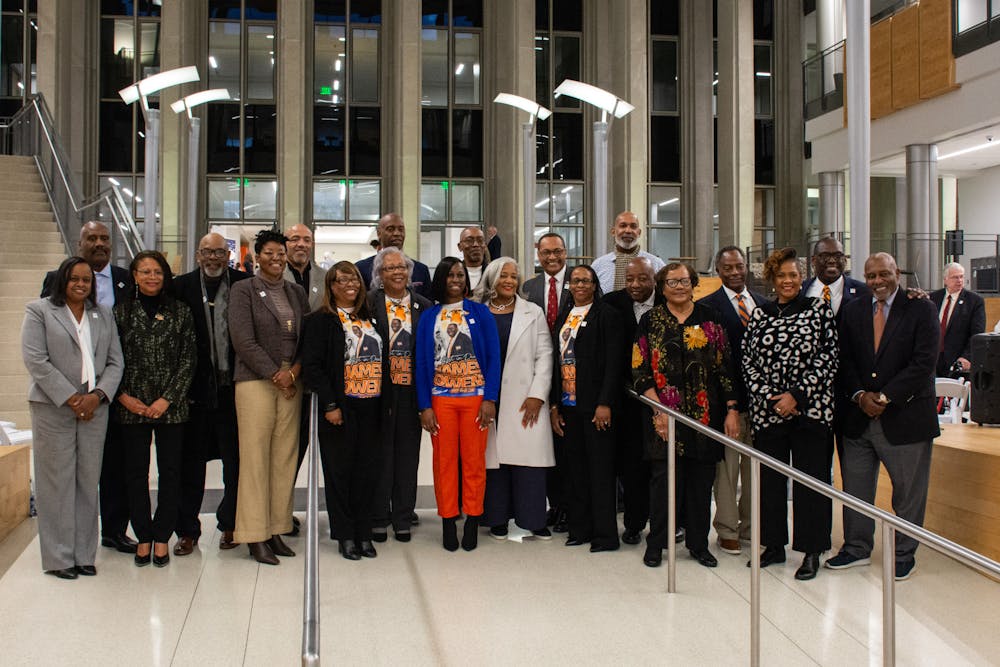 Celebrated guests at the 60th Anniversary of Integration Commemorative Event in the Mell Classroom Building at Ralph Brown Draughon Library on January 9, 2024.